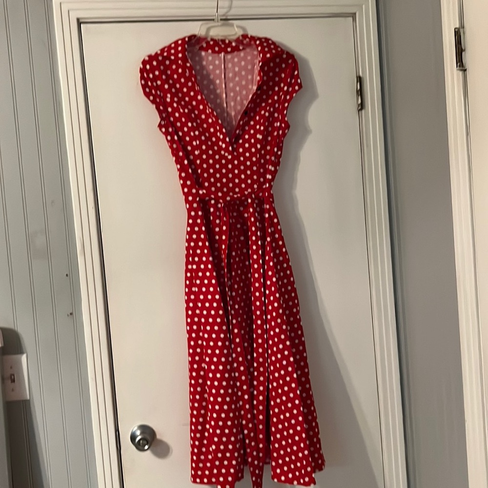 Red polka dot dress